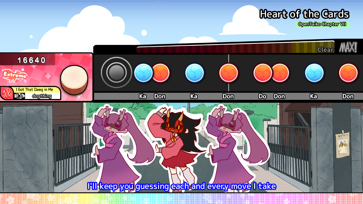 Song select screen in OpenTaiko